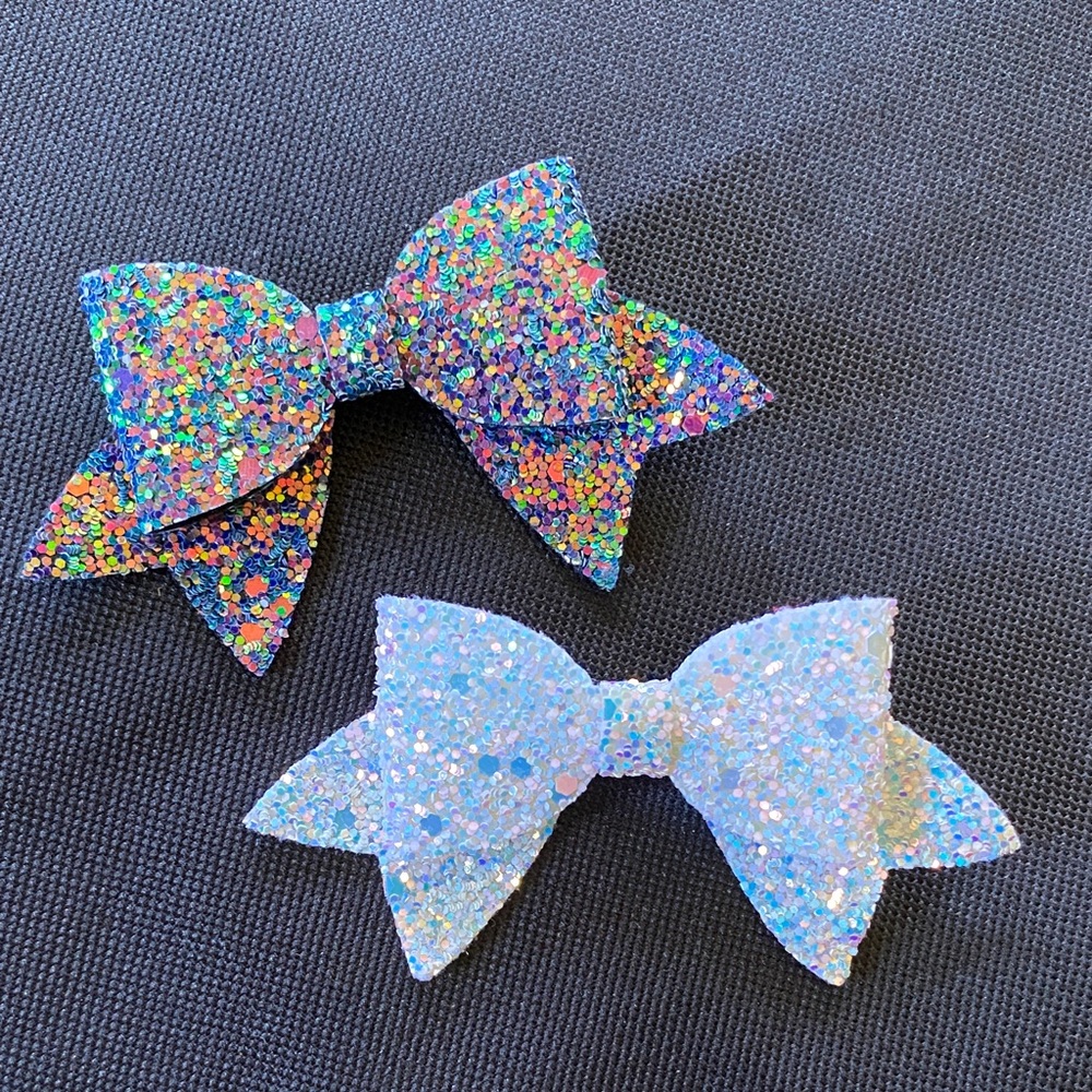 Two Paparazzi Vibrant Glitter Bow
